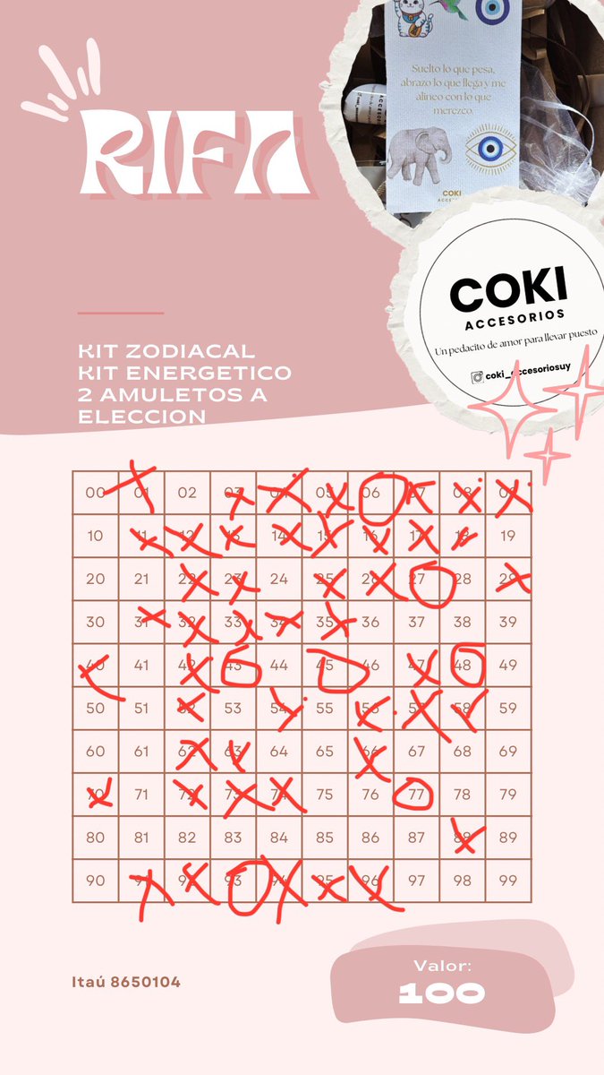 Me quedan aún numeritos 
Con los vendidos cubrí la físio a domicilio y parte de los anticoagulantes ! Gracias ✨