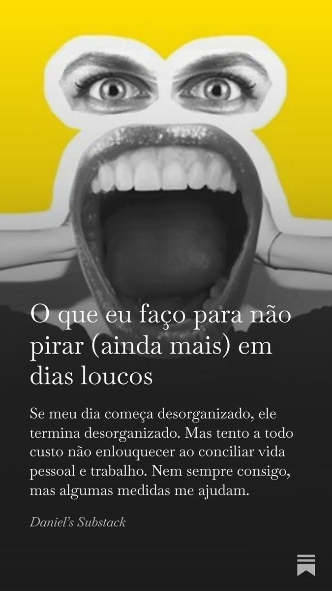 Não enlouquecer com tudo que a vida adulta exige da gente não é tarefa fácil, pelo menos pra mim. Mas algumas medidas podem ajudar (mesmo que nem sempre funcionem).

substack.com/@danielpensand…