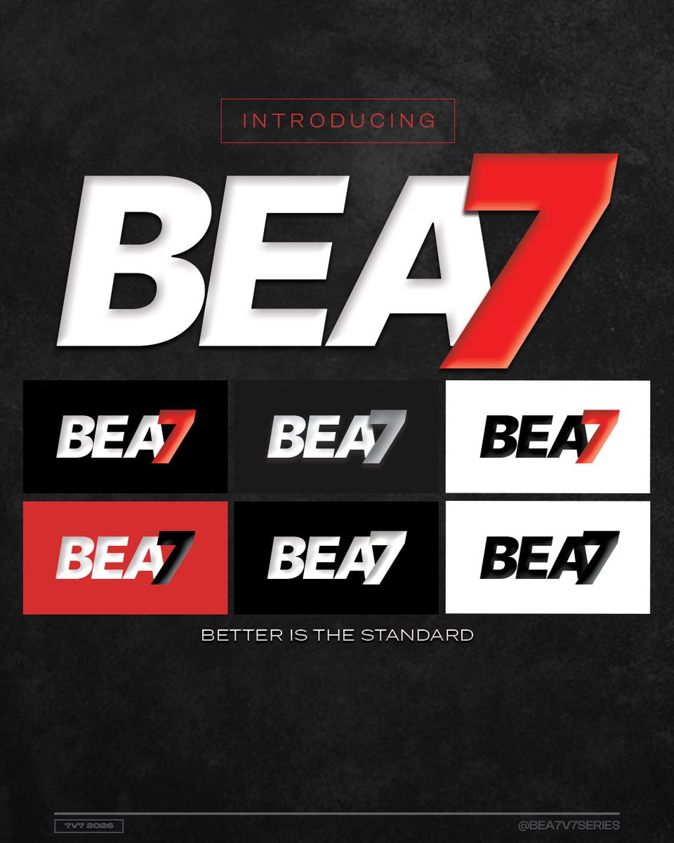 BEA7series's tweet photo. Exciting news! We're introducing a new logo and name for all football operations under BEA❕

From now on, BEA7 will be the face of everything football related with BEA❕

BEA7 will feature:
7v7 Series and Girls Flag Series

Better is the Standard❗️ https://t.co/5o6LVLIB69