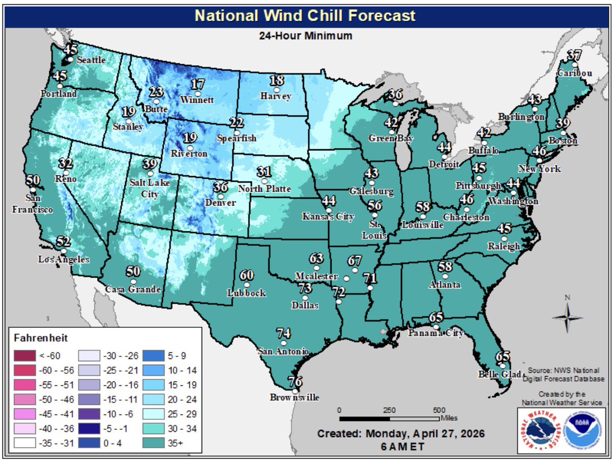 FarmPolicy's tweet image. 1/ Ag weather highlights from the @usda_oce, April 27:

In the #West, generally cool weather prevails in the wake of a departing storm system. #Freeze warnings are in effect in a few areas, including portions of Idaho’s Snake River Plain.

bit.ly/3Rn0a2F