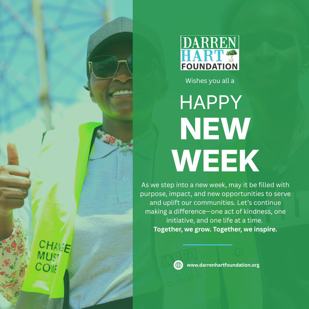 DarrenHartFDN's tweet image. Happy new week from Darren Hart Foundation to you. May this week be filled with all the joy and positivity you have been looking for.🤩🤩
#dhf #volunteerism #positivity