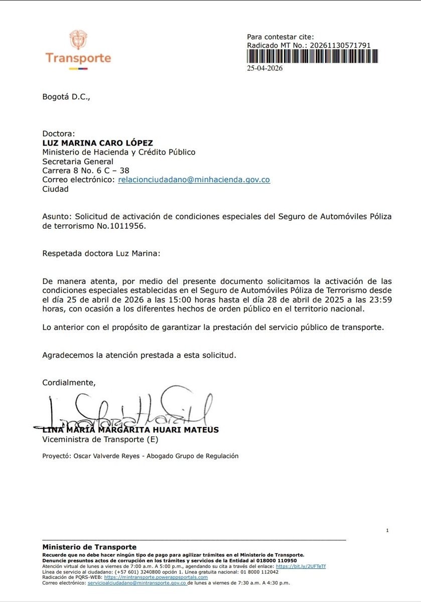 Asociación Nacional de Transportadores ASOTRANS tweet media