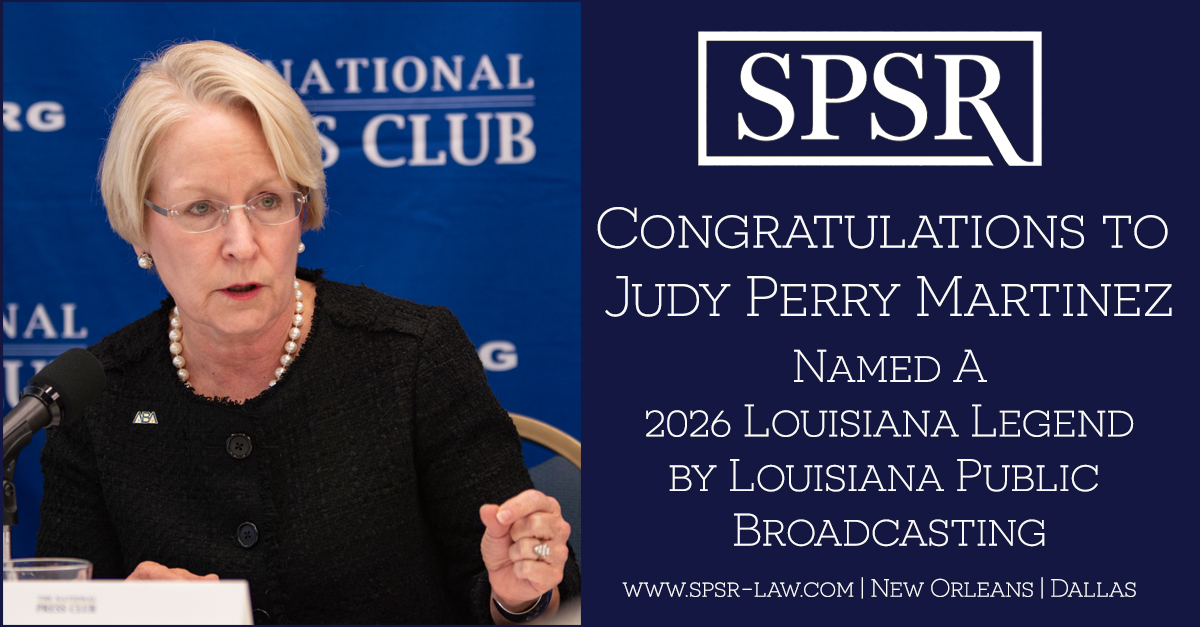 SPSR_Law's tweet photo. Congratulations to Judy Perry Martinez for being named a 2026 Louisiana Legend by Louisiana Public Broadcasting!  She is one of six who will be honored this coming Thursday evening at the Louisiana Legends Awards Gala.  The gala honors the best and brightest of Louisiana. https://t.co/7r7Wo6j0YQ