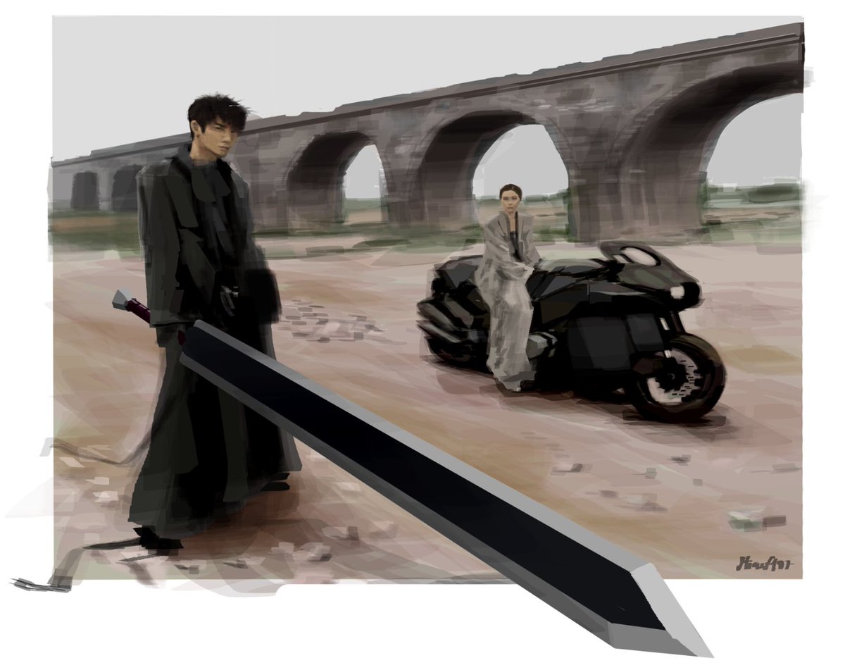 Miaw907's tweet photo. Big sword man https://t.co/s5DFdErsLB