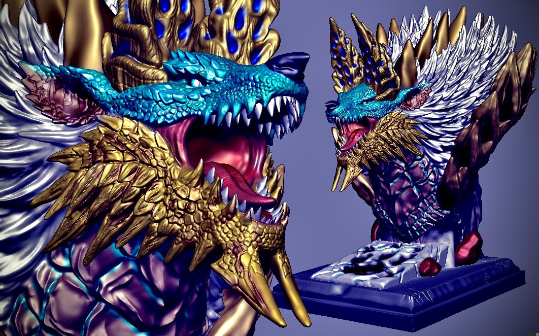 sandora_clay's tweet image. 85％完成です。
#ジンオウガ
#ZBrush
#モンハン