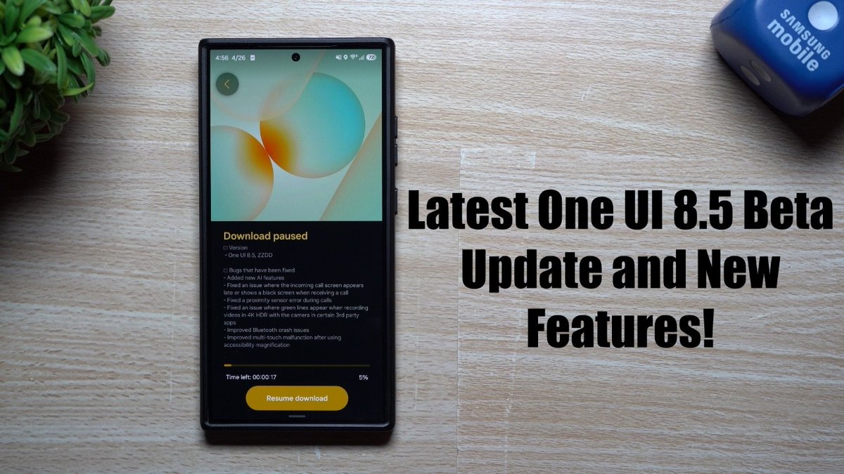 jimmyispromo's tweet image. Latest Samsung One UI 8.5 Beta Update - New Features and Bug Fixes

Watch Here: youtu.be/BbQO8yiVLtY

#Samsung @SamsungMobileUS #GalaxyS24ultra #GalaxyS25ultra #GalaxyS26Ultra #OneUI8_5