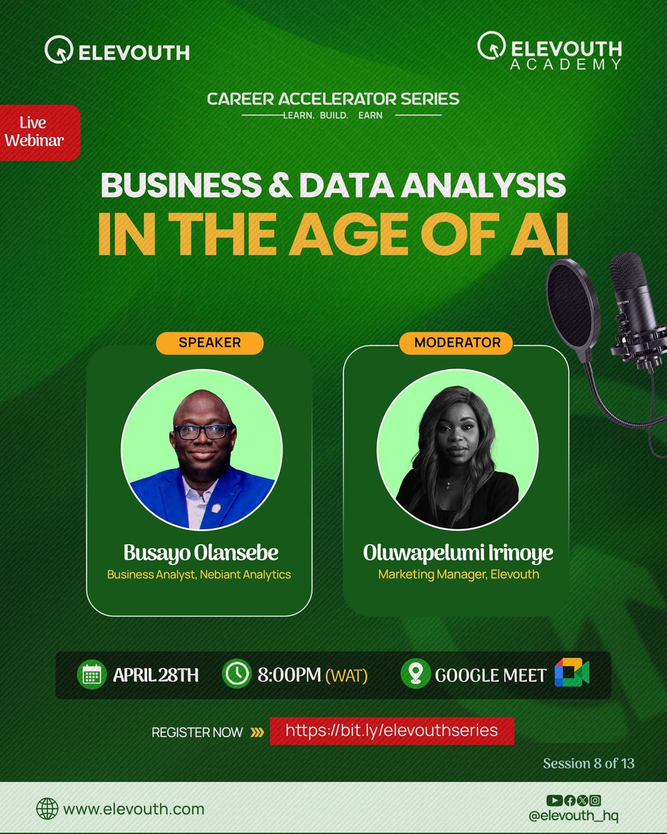 elevouth_hq's tweet image. Data is everywhere.

But not everyone knows what to do with it.

And now with AI in the picture…
the gap is even wider.

If you’ve been wondering how business decisions are really being made with Data &amp;amp; AI today —
this session will open your eyes.

bit.ly/elevouthseries