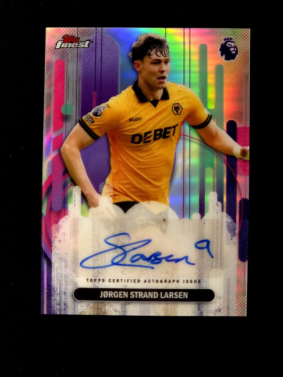 memorabiliaWWFC's tweet photo. Jørgen Strand Larsen 2025-26 Topps Finest Certified Autograph Auto #FA-JS Wolves

£7.01 currently

5 bids

Ends Sun 3rd May @ 6:15pm

https://t.co/VI93wgkZIC

#ad #wolves #wwfc https://t.co/YDHJBvfRnU