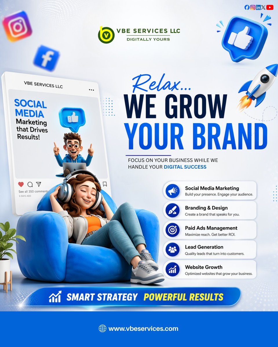 Vbeservice's tweet image. Relax… we’ve got your brand covered. 
From social media to leads, we drive real growth.
.
Get started today: vbeservices.com
.
#brandgrowth #leadgeneration #marketingagency #onlinesuccess #digitalstrategy #vbeservices