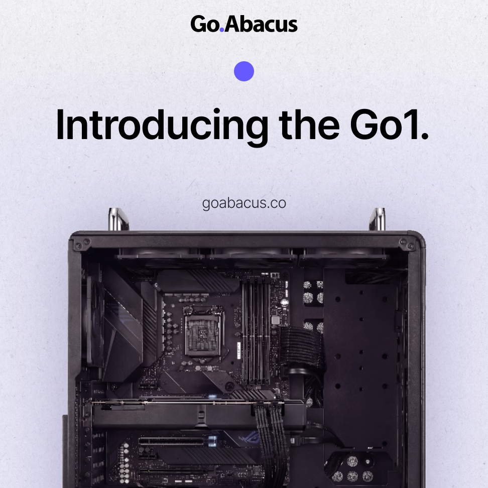 HeyAbacus's tweet photo. Introducing the Go1, AI hardware that sits on-site for up to 2,000 users. No cloud. No compliance trade-offs.