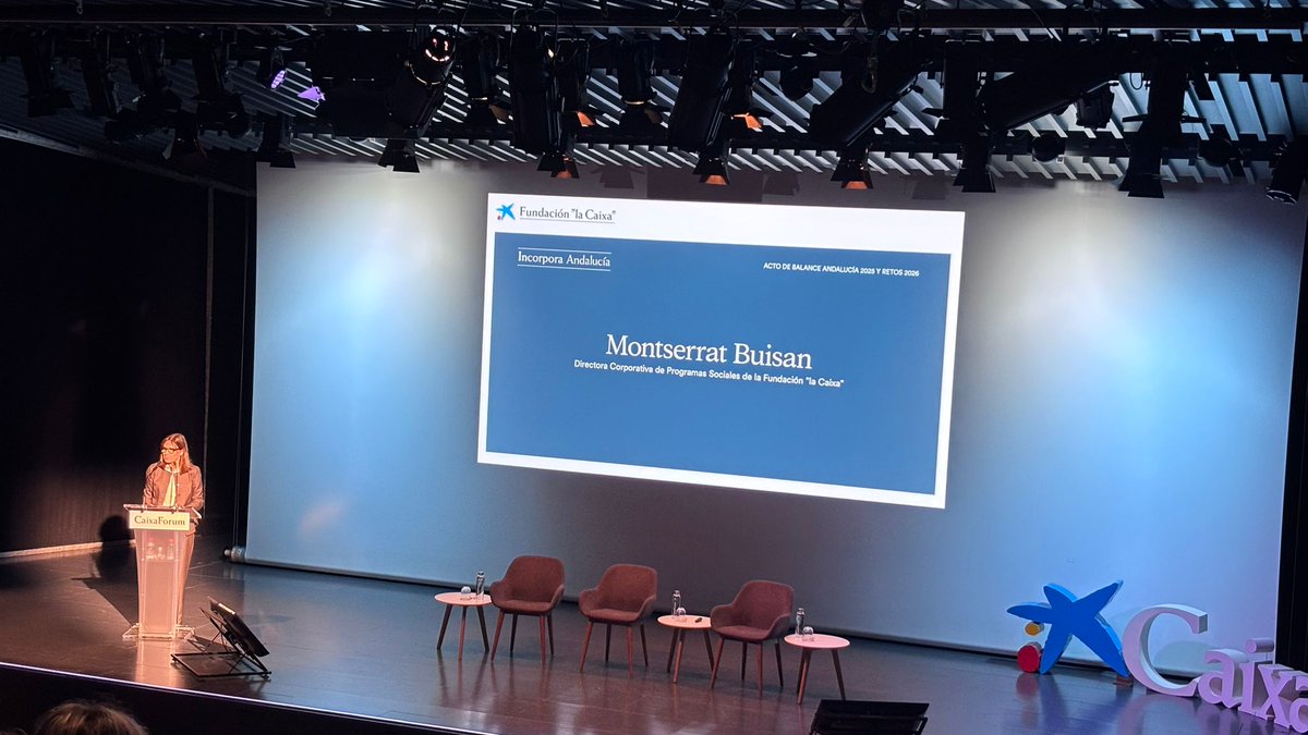 aNOESSO's tweet photo. Hoy estamos en el acto de balance 2025 de @FundlaCaixa en @CaixaForum Sevilla, junto a @FundacionCepaim, @SalienteCEE e @InnovaAlmeria, reforzando alianzas por la inclusión laboral y social.

Seguimos sumando por más oportunidades.

#incorporaFundLaCaixa https://t.co/UPNM7thgvX