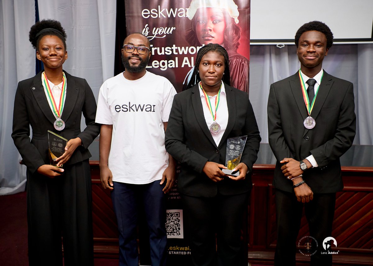 eskwai_'s tweet photo. Eskwai at the CIMA–GIMPA Inter-Firm Moot Competition

Last week, @eskwai_  was proud to support the CIMA–GIMPA Inter-Firm Moot Competition as one of the sponsors

🏆 Congratulations to Team Lex Nova on emerging as winners of this year’s competition

#Eskwai #LegalAI #MootCourt https://t.co/lhyqmd5gO9