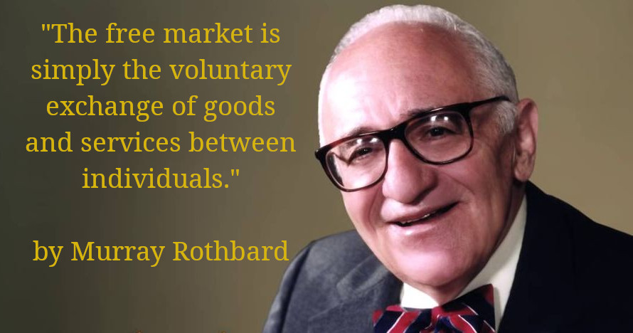 Anarchy_Wear's tweet photo. "The free market is simply the voluntary exchange of goods and services between individuals."

by Murray Rothbard https://t.co/U4yc6KjP5j