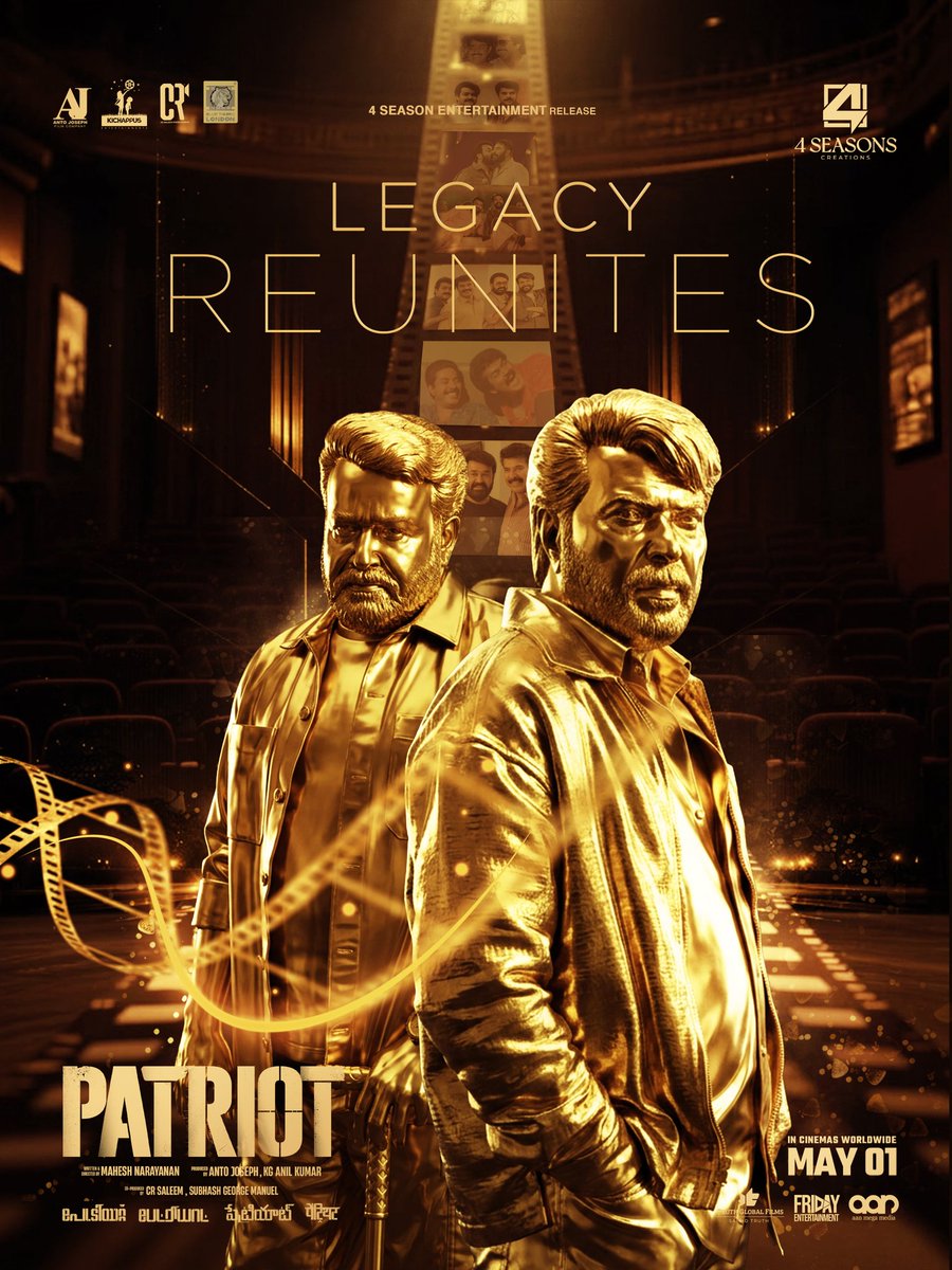 4SeasonCreation's tweet image. The OG Goat's are reuniting! 🫱🏻‍🫲🏻

Reuniting the Big M’s, the pillars of Malayalam cinema come together once again to command the big screen 🥳

The wait is over. Grab your tickets Now!!

#mammootty #mohanlal #malayalamcinema #patriot