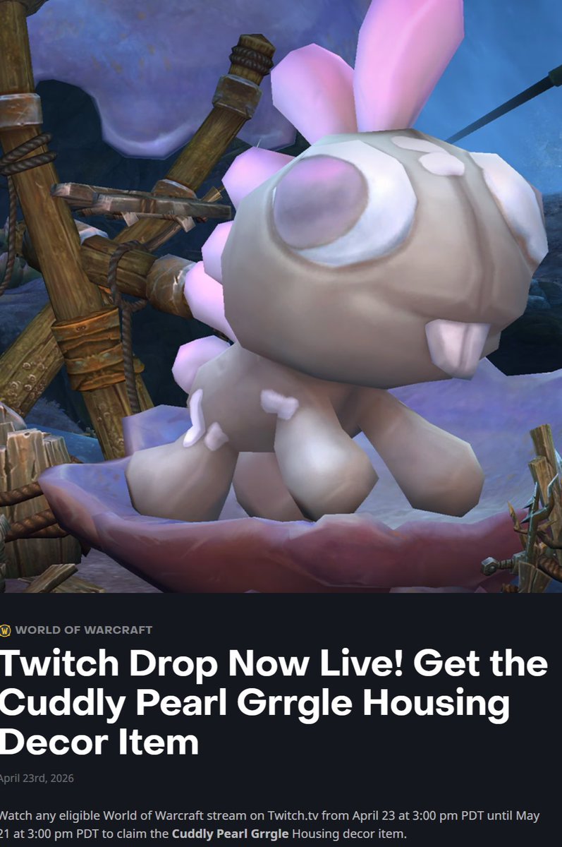 AstraBunBun's tweet image. Who wants this cutie? Come on in and grab em up for just watching 🎀 #housing #wowhousing #wow 

Twitch.tv/astrabunbun 

Live at 9:30am EST

It’s weekly wrap up time ⏳