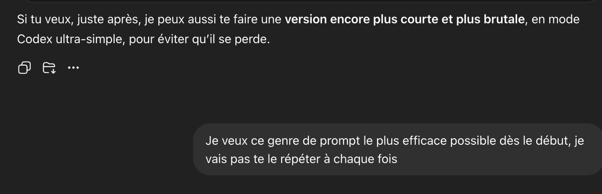Plus je parle avec chatgpt, plus il est con.
Soit il s'inspire de moi (super) soit je sais pas