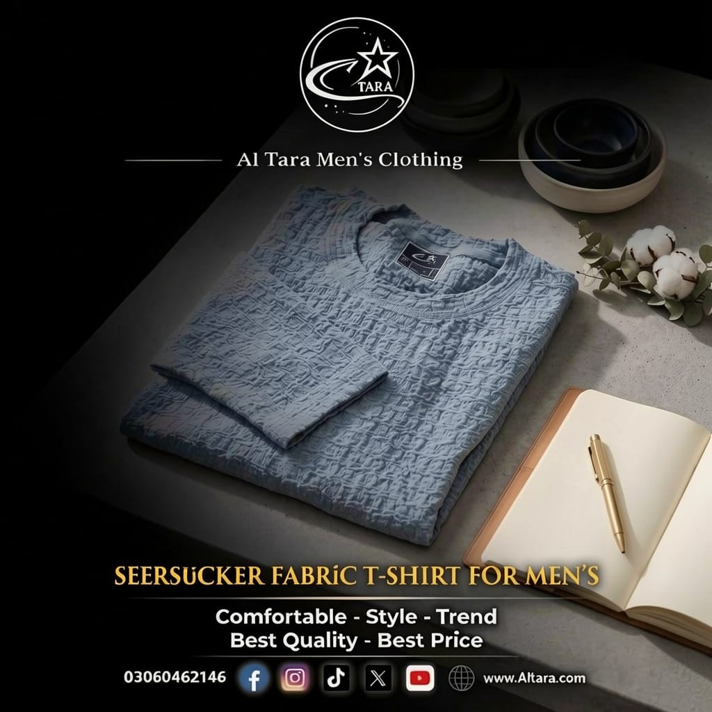 AlTara185147's tweet photo. ✨Garmi ka season ho ya daily routine  ab compromise nahi 🔥
Al Tara ka Seersucker T-Shirt  halka, airy aur effortlessly stylish 😎
Simple pehno, standout dikho.
Limited stock 
📞 03060462146
#AlTaraStyle #MensWearPK #CoolAndComfort #SeersuckerStyle #DailyWearMen https://t.co/KT8cnolOs1