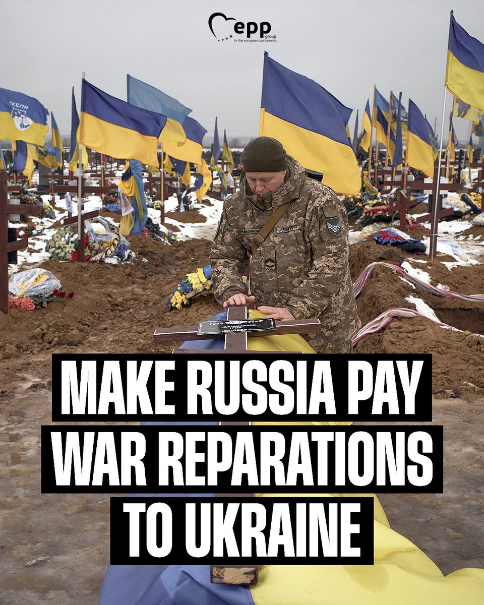 EPPGroup's tweet image. The European Parliament has, on numerous occasions, called for Russia and its proxies to be held accountable for the crimes committed against Ukraine. 

The EU must join the International Claims Commission for Ukraine. 

#StandWithUkraine