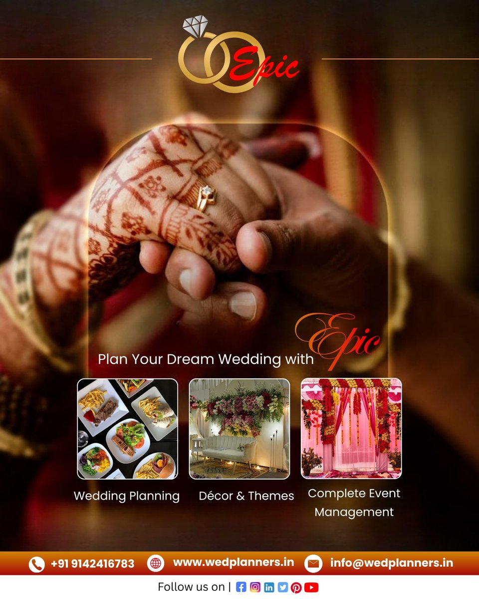 wedplanners_in's tweet image. Plan your big day the EPic way
From stunning décor to delicious catering, everything you need for a perfect wedding—handled seamlessly.
For more visit : wedplanners.in
Contact us at : 97187 03762
#EPicWedding #WeddingPlanning #DreamWedding #EventManagement #BigDayReady