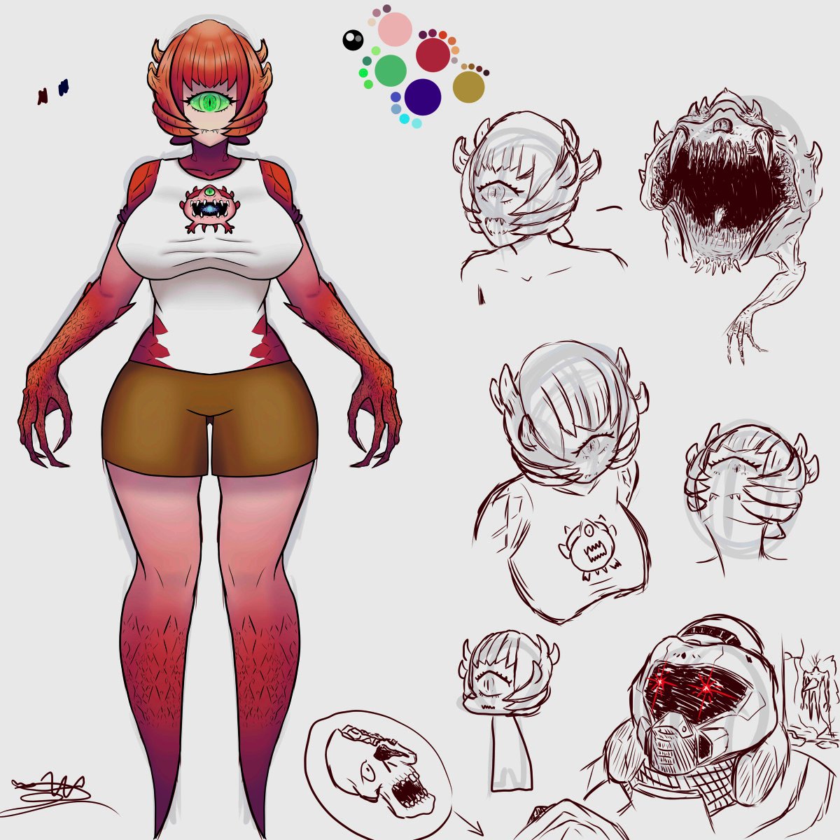 seraphim9744's tweet photo. Redrawing caco again. #doom #monstergirl #OC #fanart #originalcharacter https://t.co/EJSRJEqeOy