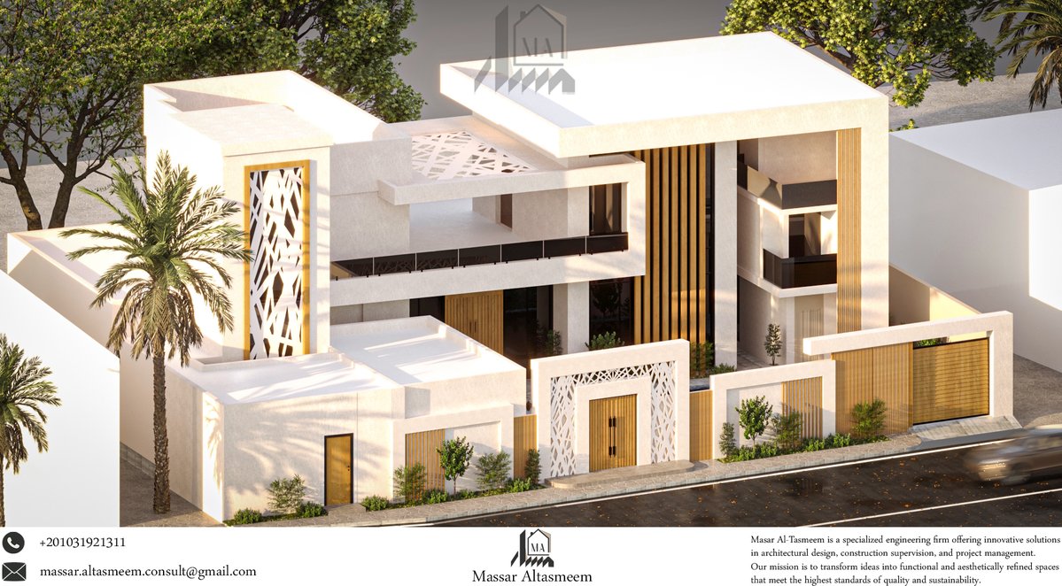 MassarALtasmeem's tweet image. Mr. Hussein Al-Rajhi's Rest House
Location: Saudi Arabia - Al-Qassim
أناقة معاصرة بنبض معماري متجدد
#EngineeringDesign #Engineering #Design #Architecture #ArchitecturalDesign #3DDesign #CAD #Render #EngineeringLife #DesignInspiration
