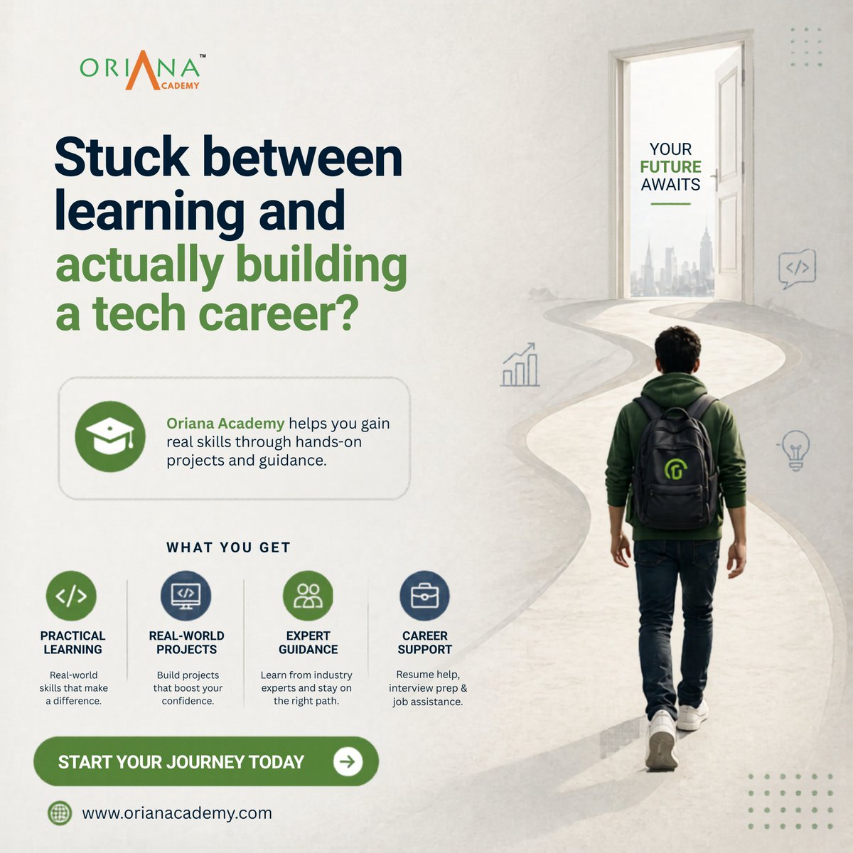 Orianacademy's tweet image. Stuck between learning and actually building a tech career?

Oriana Academy helps you gain real skills through hands-on projects and guidance.

Start building today
orianacademy.com

#TechCareer #UpskillNow #LearnByDoing #OrianaAcademy #CareerGrowth #RealSkills #Students