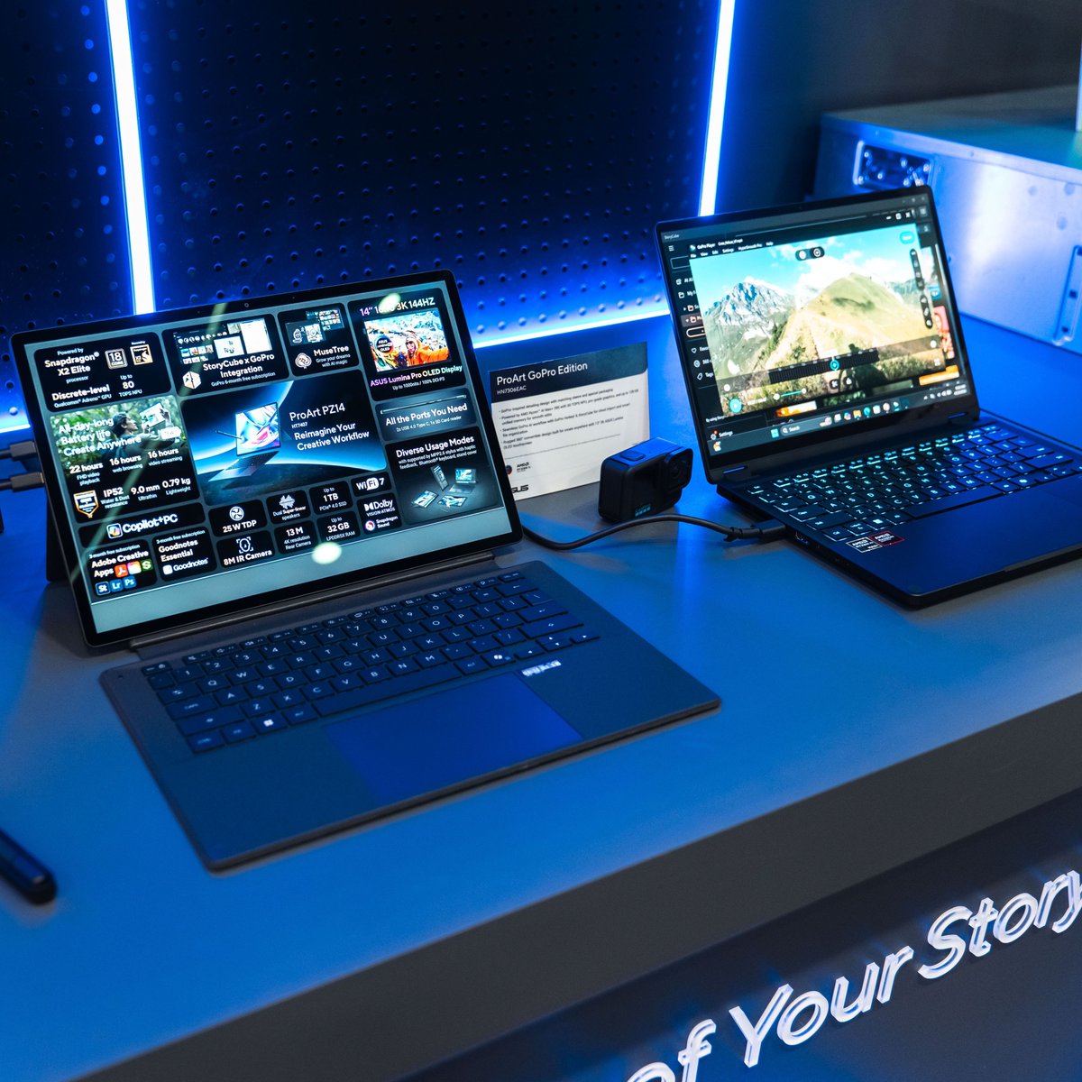 ASUS's tweet image. 🎬 From highlights at NAB — ProArt PZ14 in action.

From idea to execution, everything happens right here. ⚡
Fast, fluid, and built for creators on the move.

Would this be your setup? 👀

#ASUS #ProArt #Creator