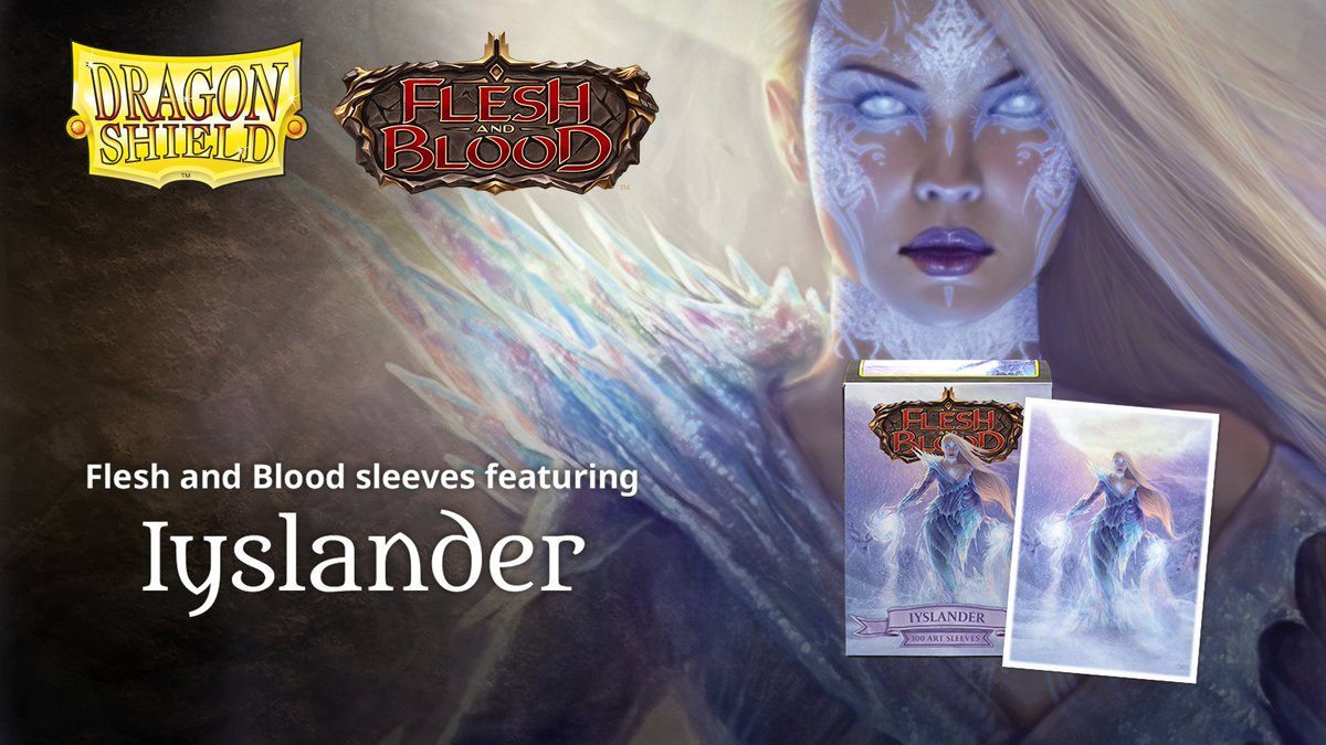 Featuring Steve Argyle’s original artwork, these Flesh and Blood sleeves celebrate the Elemental Wizard who controls the game with the bite of winter.

Find our Iyslander: Elemental Wizard sleeves in your LGS or right here: brnw.ch/21x1Yer