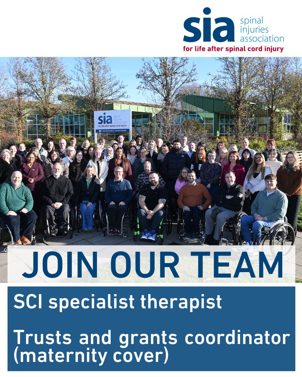 spinalinjuries's tweet image. We're recruiting! Join our team ....
🔴 Spinal Cord Injury (SCI) Specialist Therapists (x3)
🔵 Trust and grants coordinator (maternity cover) 
To APPLY and for the full description please visit: spinal.jobs.people-first.com/jobs/search
#Recruitment #CharityJob