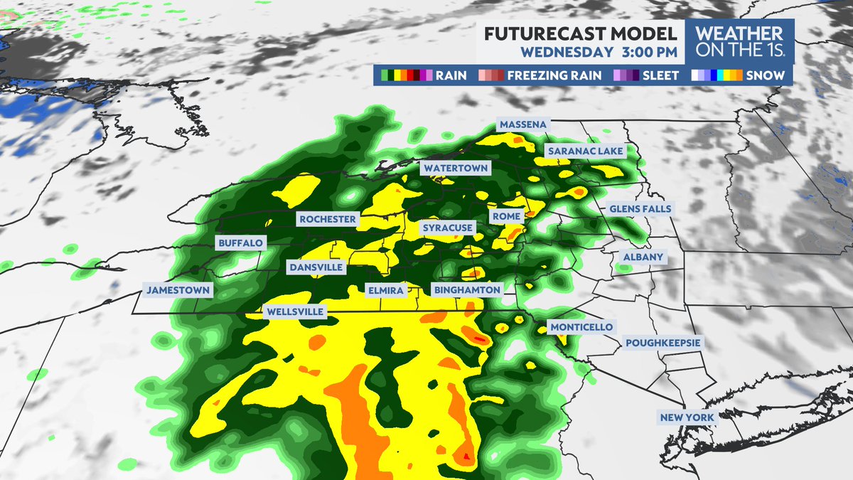 DurkinWeather's tweet image. Enjoy the quiet, lovely weather today because rain chances return tomorrow &amp;amp; continue through the middle of the week.

Looks like a soaking rain is possible later Wednesday into Wednesday night.

#Buffalo #Rochester #Syracuse #Albany #HudsonValley #Binghamton #Watertown #NYwx