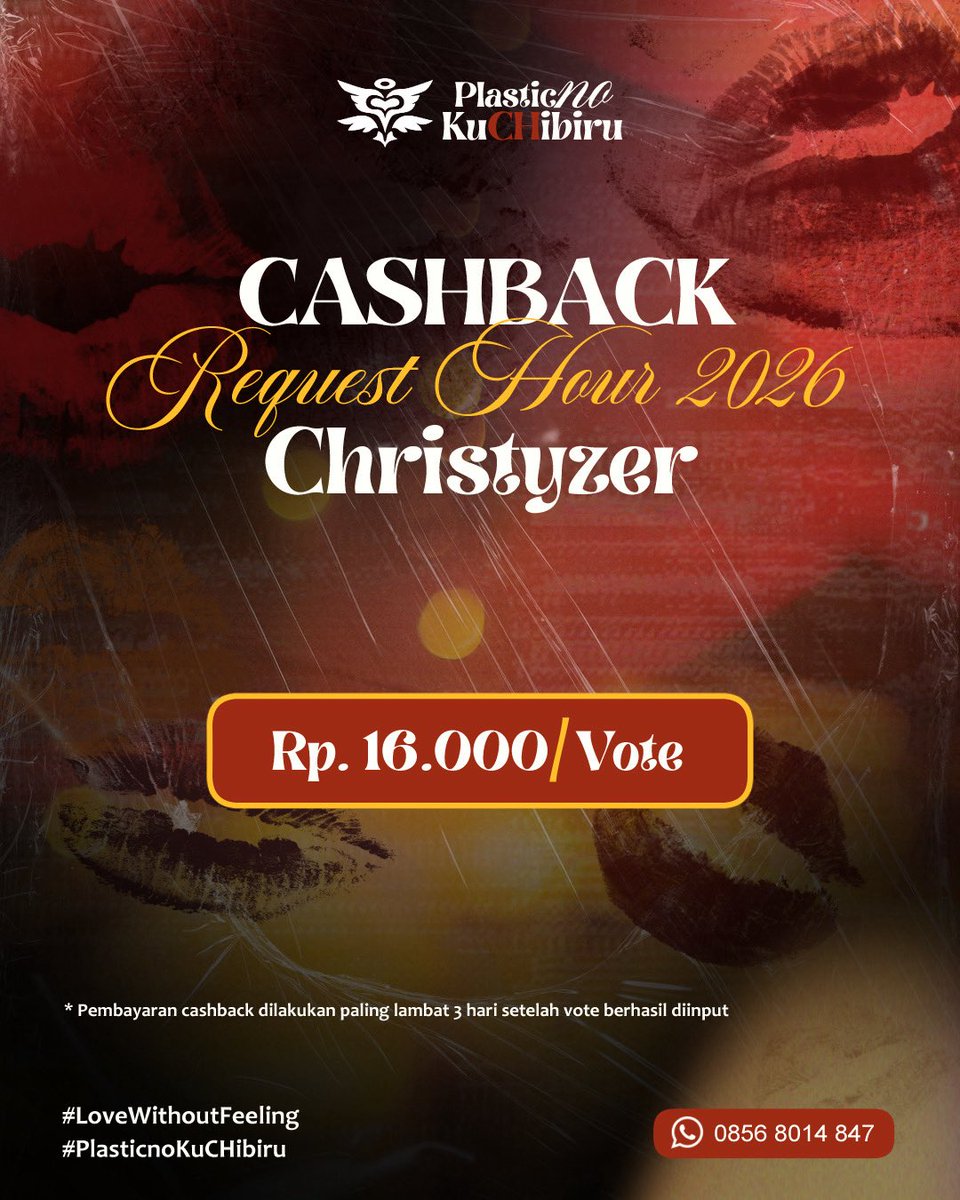𝐂𝐇𝐑𝐈𝐒𝐓𝐘𝐙𝐄𝐑 𝐒𝐏𝐄𝐂𝐈𝐀𝐋 𝐂𝐀𝐒𝐇𝐁𝐀𝐂𝐊

Kamu masih punya kode vote? 
langsung sajaa isi link dibawah untuk dapat Cashback spesial dari Kitizer🤩‼️
🔗bit.ly/CashbackRH2026…

Karena ini 𝐋𝐈𝐌𝐈𝐓𝐄𝐃 𝐒𝐋𝐎𝐓 jadi jangan sampai ketinggalan yaa guyzz💋🤍