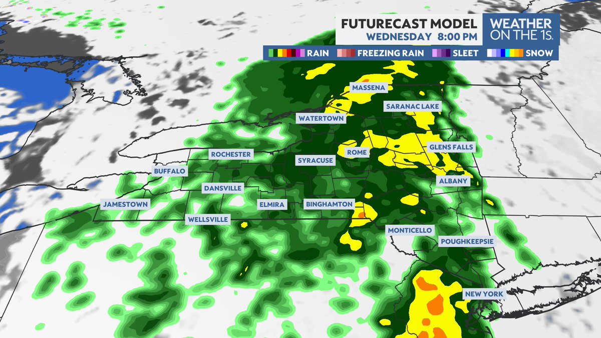 DurkinWeather's tweet image. Enjoy the quiet, lovely weather today because rain chances return tomorrow &amp;amp; continue through the middle of the week.

Looks like a soaking rain is possible later Wednesday into Wednesday night.

#Buffalo #Rochester #Syracuse #Albany #HudsonValley #Binghamton #Watertown #NYwx