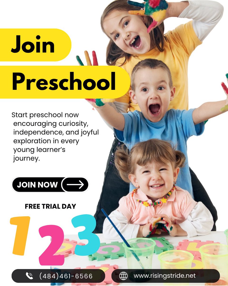 RisingStride's tweet image. Smiles, laughter, and endless fun await your child at Rising Stride. Enroll today for a brighter tomorrow at:  risingstride.net   #childcare #childcarecenter #preschool #learning #learnandgrow #delcopa