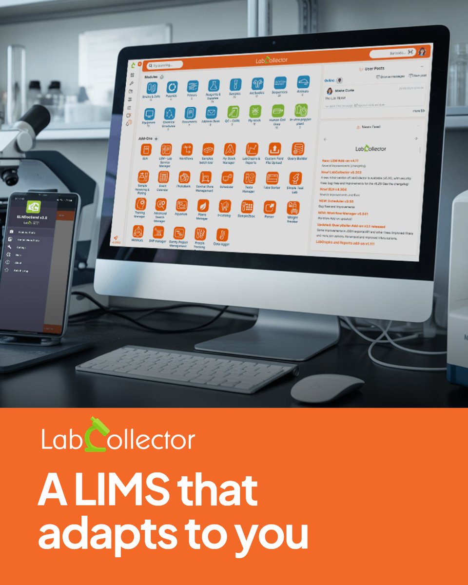 agilebio's tweet photo. Your lab is unique. Your LIMS should be too.
Build your own modules in LabCollector:
🔧 Custom fields &amp; workflows
🧬 Samples, reagents, safety
📦 Structure it your way
👉 https://t.co/ikkugnkVNl
#LabCollector #LIMS #Biotech https://t.co/aKQkRTbkgq