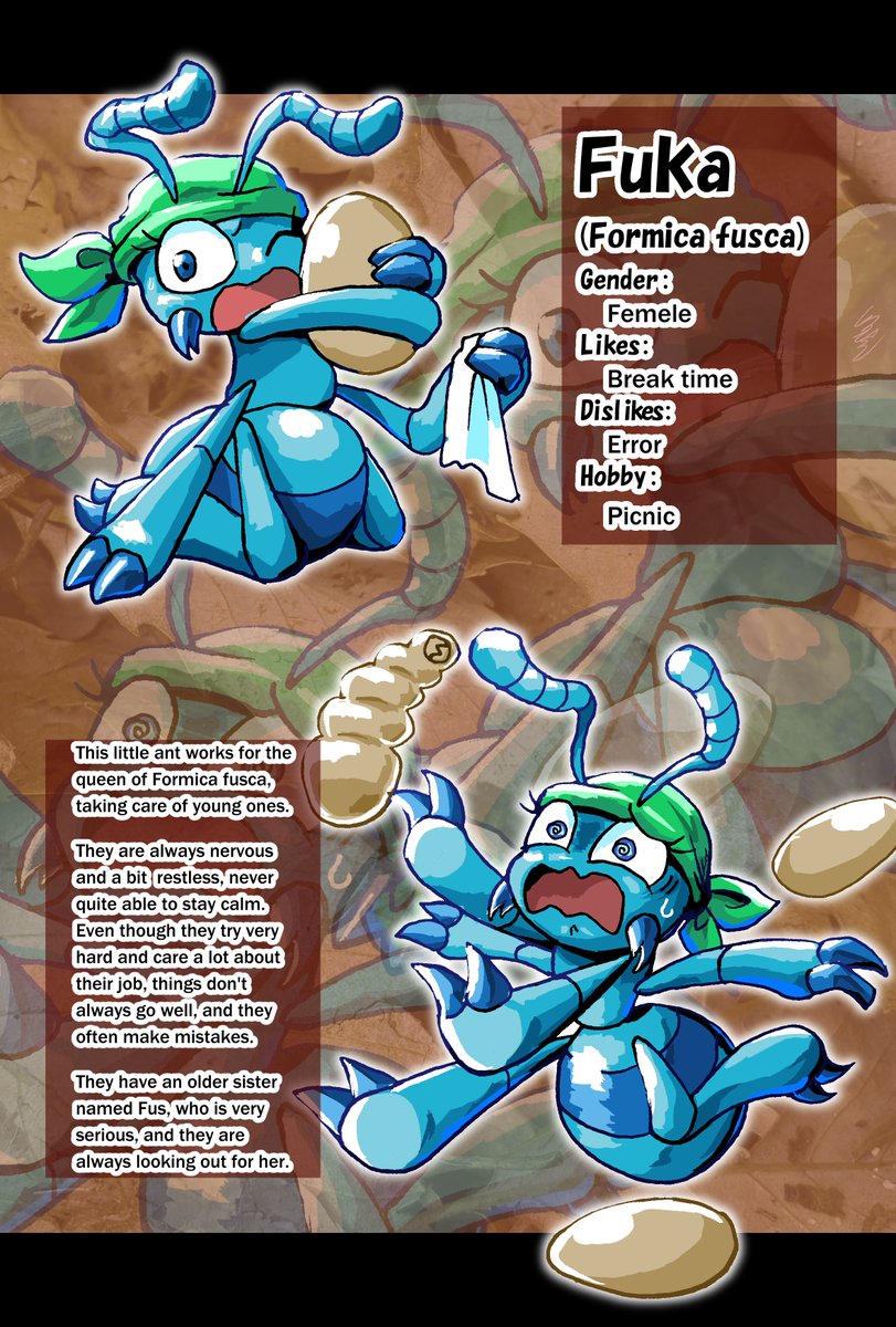 hiroshiiiii_no8's tweet image. I previously worked on illustrations for the game’s T-shirts.
At the time, I also created some ant characters, so it’s a bit late, but I’ve now put together their profiles!
I’d be really happy if you could take a look!
#EotU #EmpiresoftheUnderrowth #ants