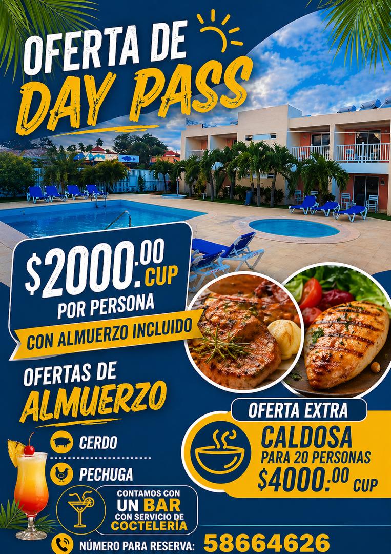 Oferta de Day Pass en el Hostal Boulevard <a href="/HostalVara71381/">Hostal Boulevard Varadero</a>. No te lo pierdas 😁.
<a href="/IslazulV/">Islazul_Varadero</a> #Varadero