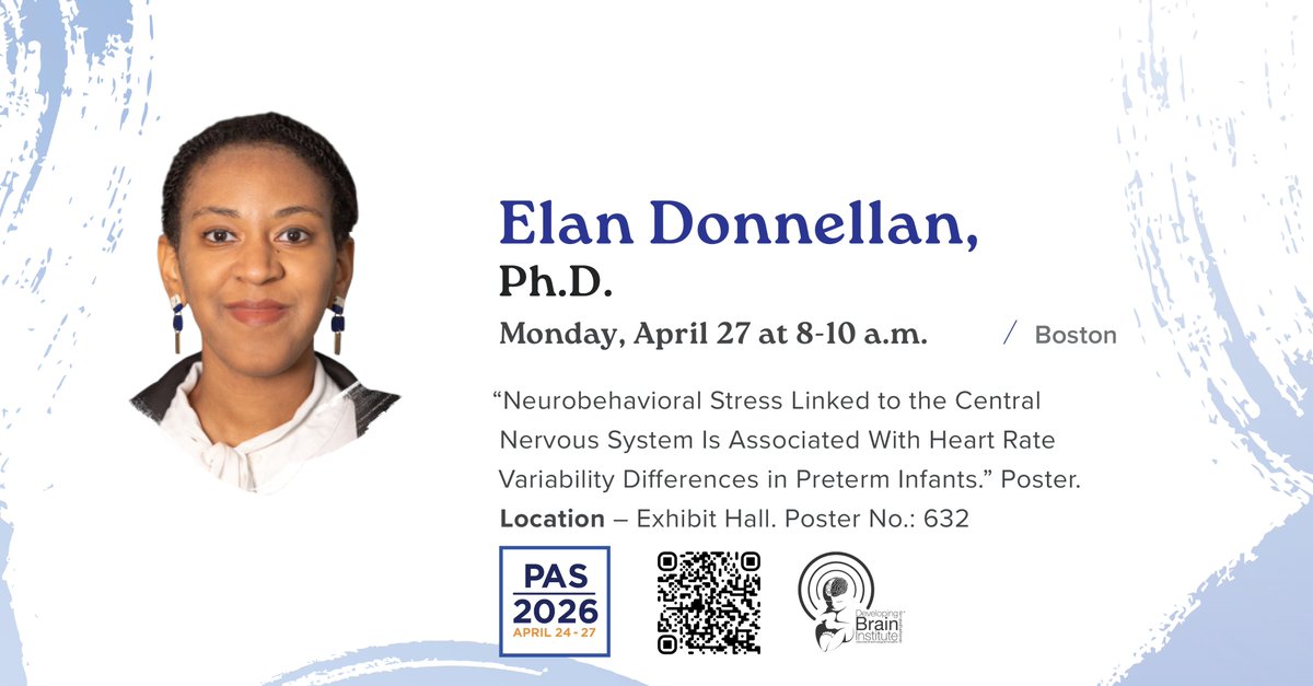 DevBrainLab's tweet photo. Swing by the Exhibit Hall before 10 a.m. to hear #PAS2026 presentations by researchers affiliated w @DevBrainLab, including a poster about heart rate variability in preterm infants and a poster about the impact of social drivers on NICU bedside presence &amp; human milk provision. https://t.co/vHOpvGYHuD
