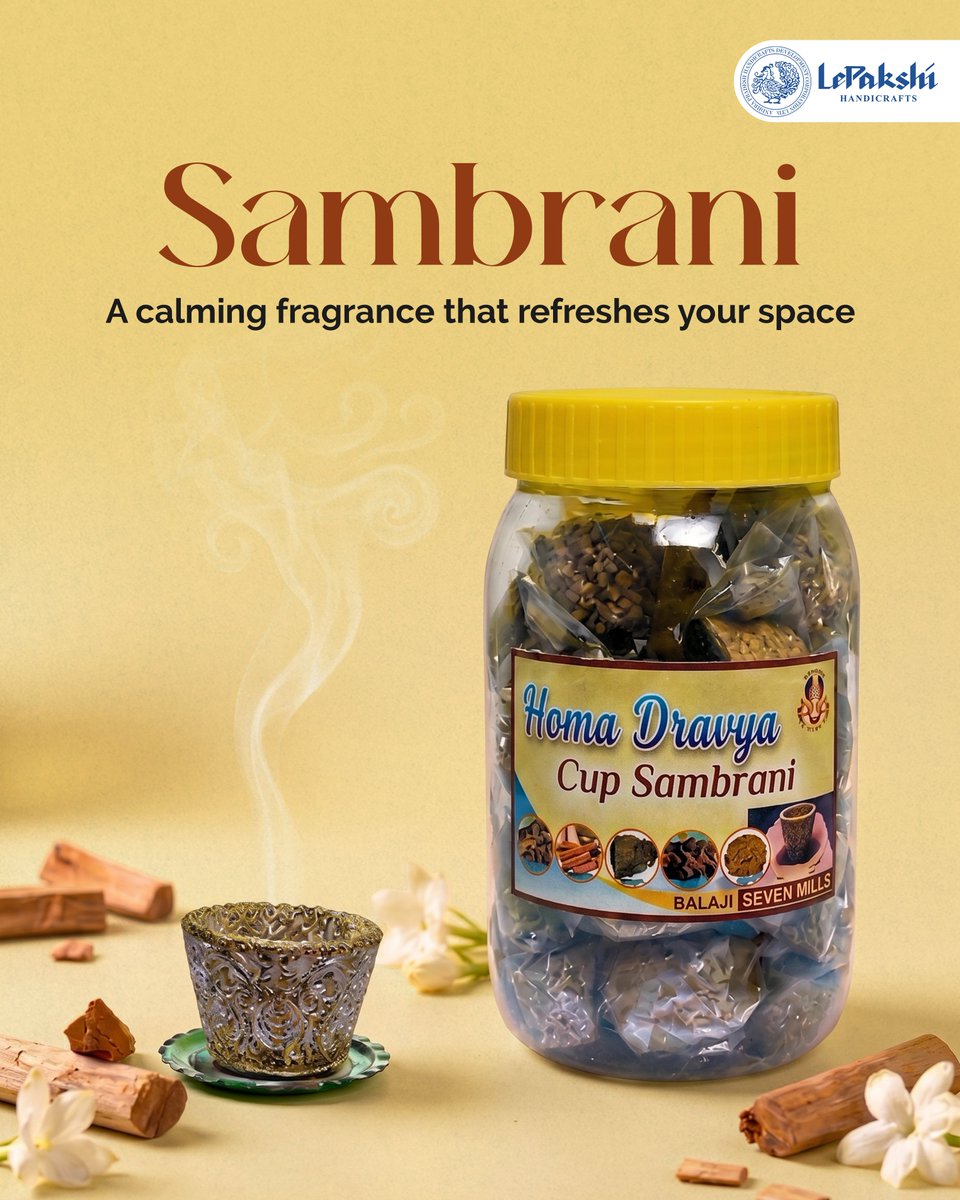 lepakshiaphdc's tweet image. Breathe in calm, feel the purity 
Sambrani fills your space with a divine fragrance, bringing peace and positivity to your everyday rituals 🤍
#LepakshiHandicrafts #IndianHandicrafts #SupportArtisans #HandmadeHeritage