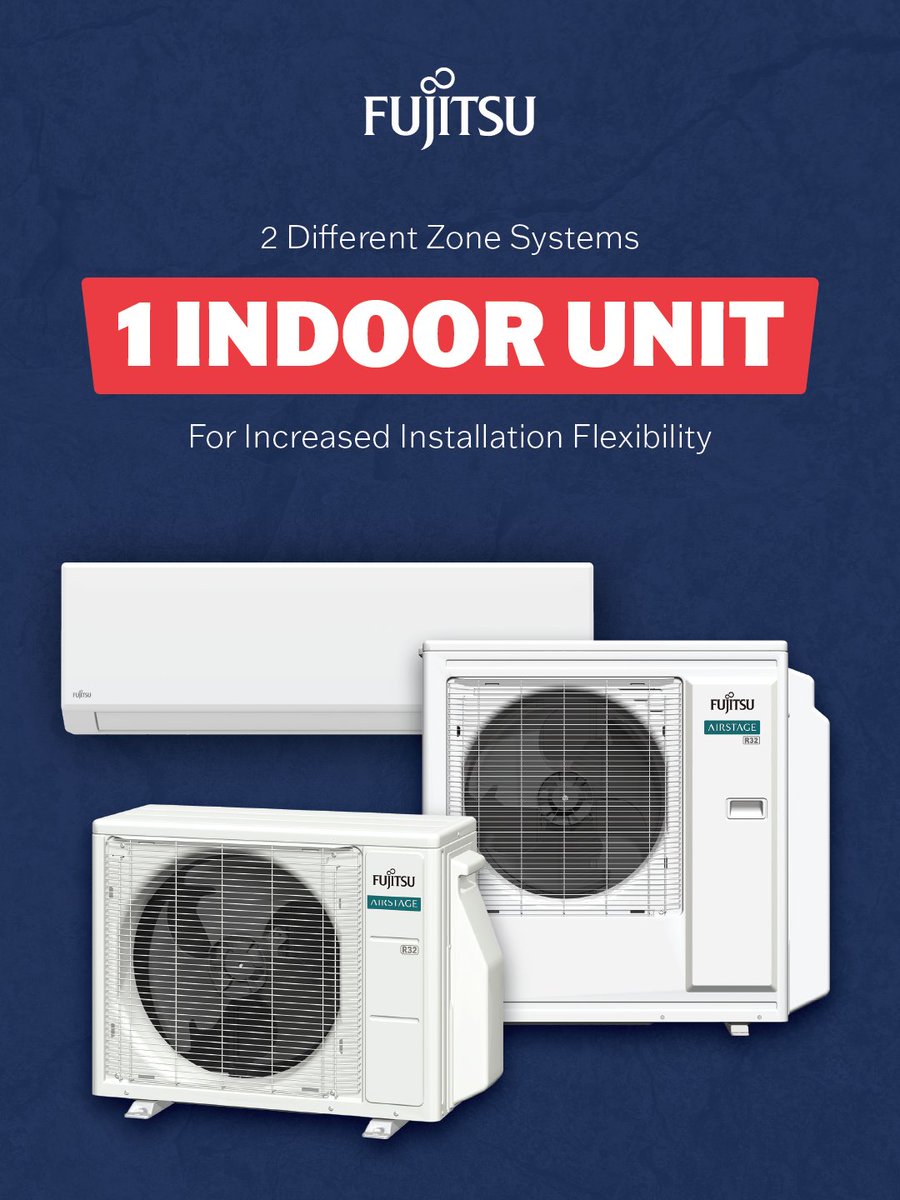 JSWareGroup's tweet photo. ❄️ Meet your needs with Fujitsu R-32 systems 🌱

✔ Flexible installs
✔ Shared indoor units
✔ Reliable performance

Learn more 👉 https://t.co/uZlbNitXoH https://t.co/auBFzC0ccu