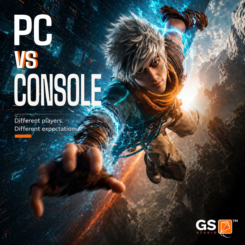 GameSpaceStudio's tweet photo. PC and console players do not just play on different devices. They play differently. 🎮
We explored what studios must understand about PC vs console players in 2026 👇

🔗 https://t.co/CcTOsFij8M

#GameDev #Gaming #PCGaming #ConsoleGaming #GameDesign #CrossPlatform #GSStudio https://t.co/hfaVzpWo6V