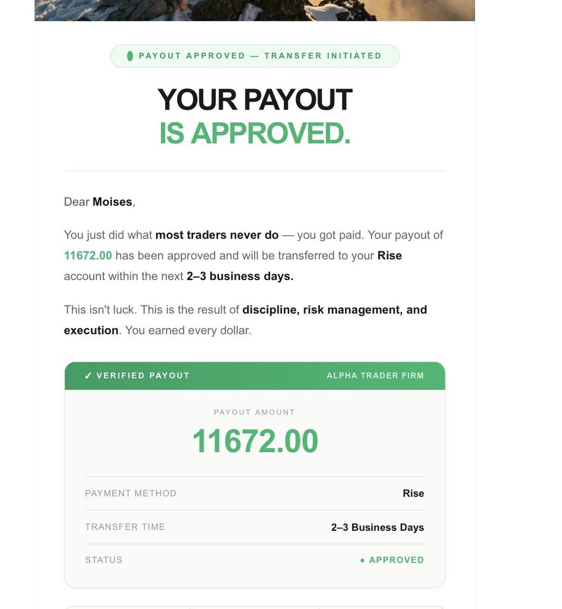 At first didn’t know if I would get a payout from alpha but now I see I was wrong will be buying more from them this is just the start! 🐺  
Big thanks to TradeLocker they made this possible as well! 
<a href="/tradelockermain/">TradeLocker</a>