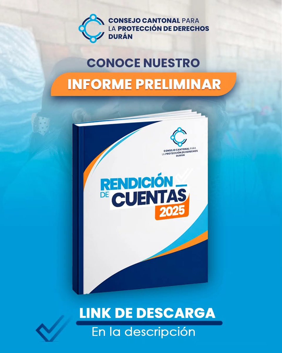 Conoce nuestro informe preliminar de rendición de cuentas 2025 📄

🔗 Accede aquí: drive.google.com/file/d/1qQ3Y_E…

Tu participación es importante para fortalecer una gestión abierta e inclusiva.

#RendiciónDeCuentas
#Transparencia #ProtegemosTusDerechos
#TransformaciónConResultados