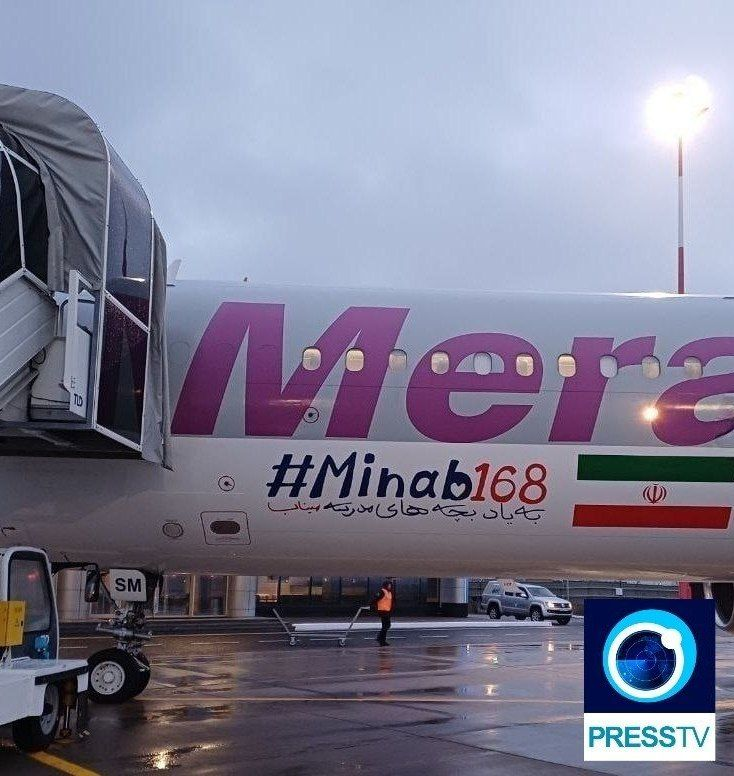 samira74k's tweet photo. @FT Minab168 drawn on Araghchi's plane. A stark reminder of American brutality and war crimes against the Iranian nation. American forces murdered 168 Iranian school children in a strike in Iran's Minab city during their war of aggression on Iran. https://t.co/akvxO0RQ7c