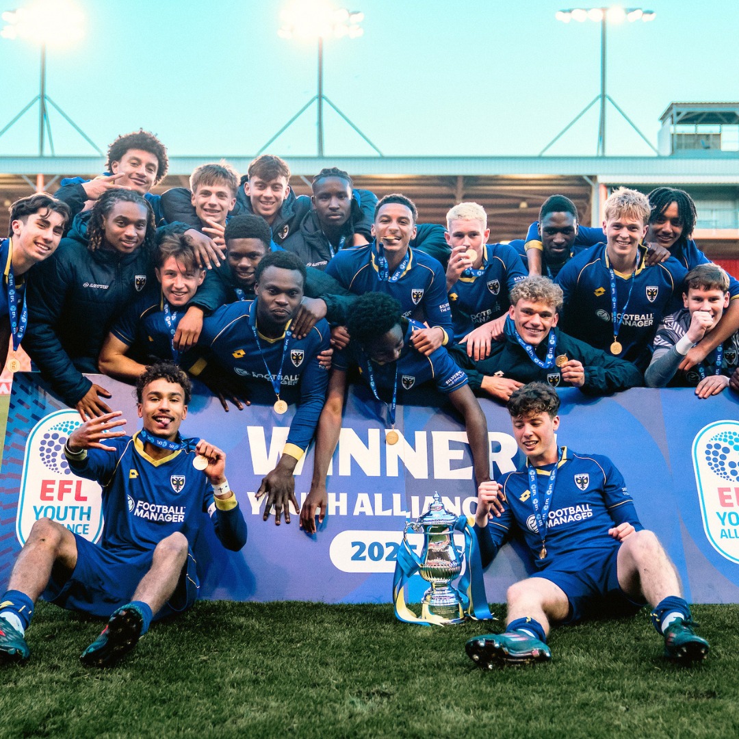 AFCWimbledon's tweet photo. REMINDER: AFC Wimbledon’s Under-18s will be aiming to claim a third piece of silverware this season as they take on Luton Town on Wednesday 29 April (7pm KO) at Kenilworth Road in the PDL Cup Final 🏆

Click below for ticket details - COYD! 👇

#AFCW | @AFCWAcademy 🟡🔵