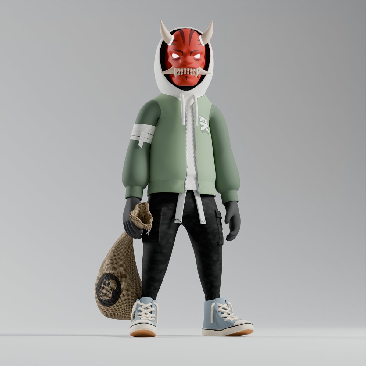 OniZanza's tweet photo. On Mondays, we MASK UP โ๏ธ
@Dojo_Kidz on @ApeChainHUB #MaskUpMonday https://t.co/U5dX0sj01b