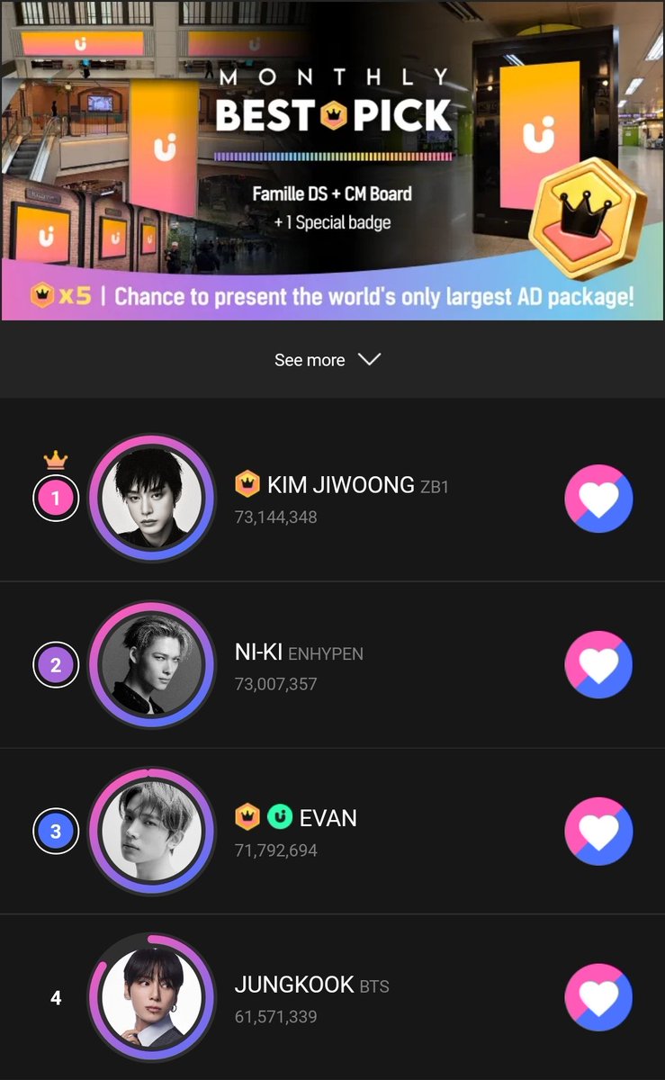 [🗳️] UPICK APRIL BEST PICK

REMINDER‼️ APRIL Best Pick ends tomorrow at 3:00 PM KST. Lock in now, jalnandans! Collect or buy jams if you can. We need to save as many as possible for the final mass voting! Our goal in this poll is to win! 💪

🔗: s.u-pick.io/dl/9oR9jnE5qKw…
🎯: RANK 1