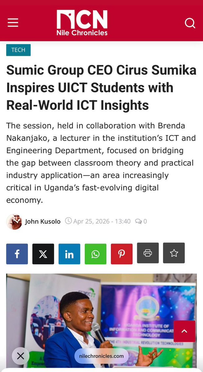 UICTug's tweet image. Great #thanks to @MrSumic for inspiring UICT students with practical examples of how they can take advantage of the ever evolving technology to find solutions for everyday world challenges. Read more 👇
#DigitalTransformation