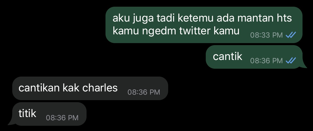 choscar 8116 few tweets au

kali ini kak charles cemburu
