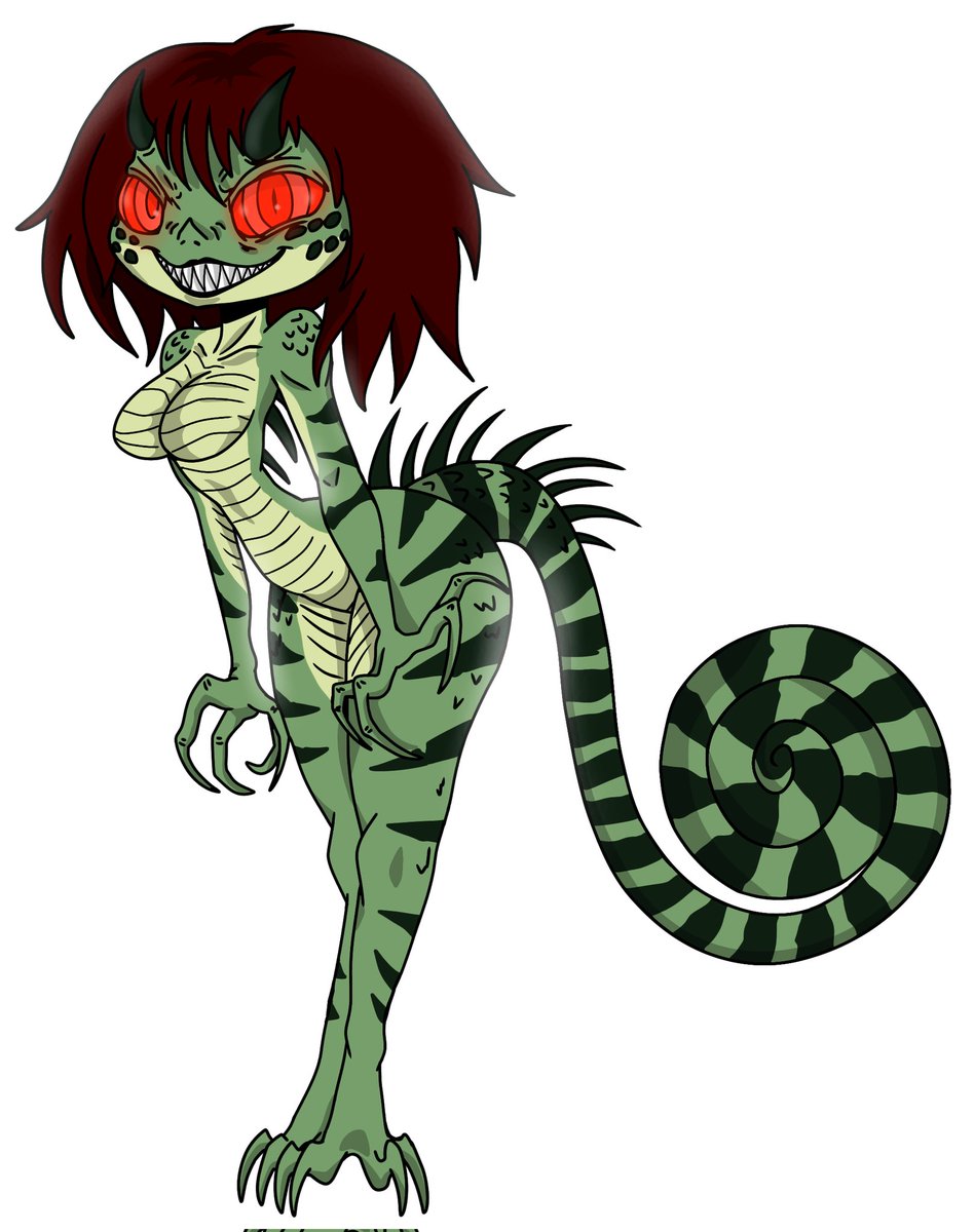 MARKOSLEON20's tweet photo. Lyzbeth 🦎
A mutant chameleon with many special abilities, being an elite of great skill, she can change into a human form to manipulate or seduce her enemies, It can even change color at will, and also use its tail and tongue to strangle or tie up. 🦎💀

#Monsterwatch #Lyzbeth https://t.co/f6svKukJzH