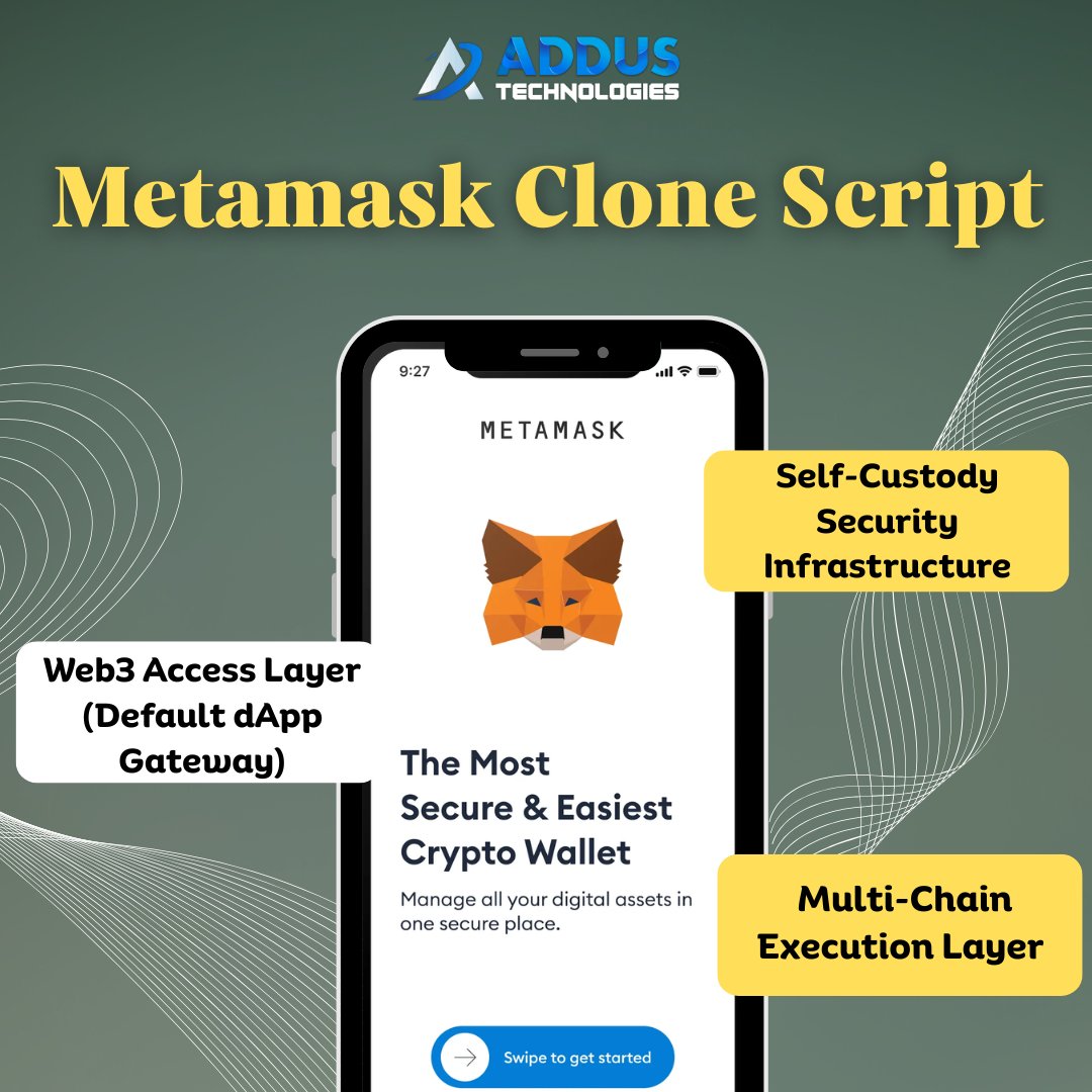 addustech's tweet photo. We build MetaMask-like wallet infrastructure for Web3 startups and enterprises secure scalable access layers powering next-gen decentralized apps

Visit: https://t.co/VLtlJIH6MW

#metamaskclone #Web3 #BlockchainDevelopment #CryptoWallet #DeFi #DAppDevelopment #Fintech #Blockchain https://t.co/PZ2QPaLWWt